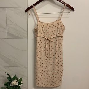 Urban Outfitters Beige Cherry Print Summer Dress | NWOT | Medium Women